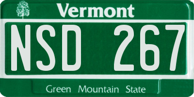 VT license plate NSD267