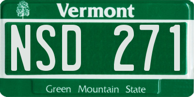 VT license plate NSD271