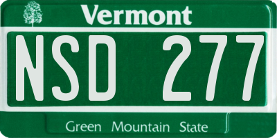 VT license plate NSD277