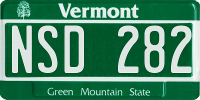VT license plate NSD282