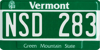 VT license plate NSD283