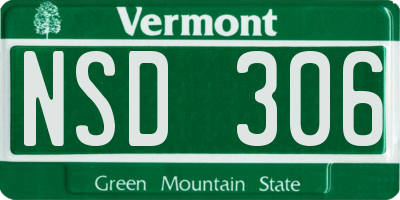 VT license plate NSD306