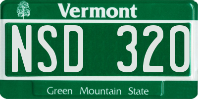 VT license plate NSD320