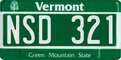 VT license plate NSD321