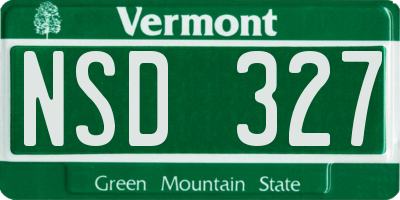 VT license plate NSD327
