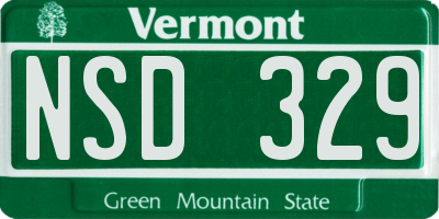 VT license plate NSD329