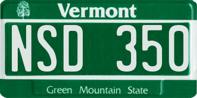 VT license plate NSD350