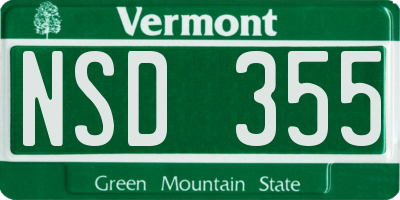 VT license plate NSD355