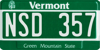 VT license plate NSD357