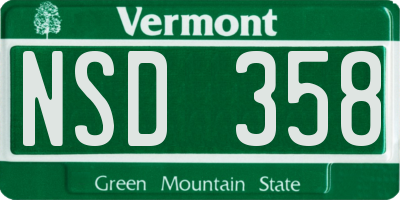 VT license plate NSD358