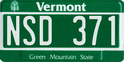 VT license plate NSD371