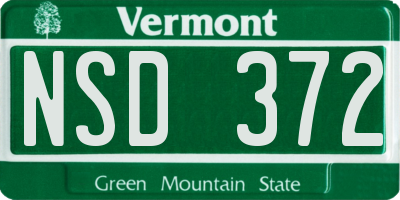 VT license plate NSD372