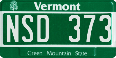 VT license plate NSD373