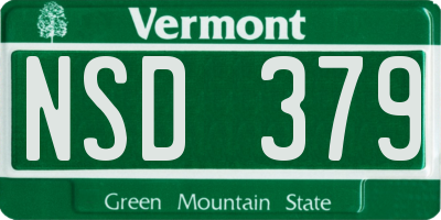 VT license plate NSD379