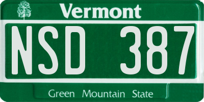 VT license plate NSD387