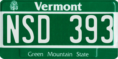 VT license plate NSD393