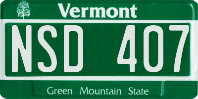 VT license plate NSD407