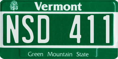 VT license plate NSD411