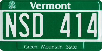 VT license plate NSD414