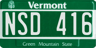 VT license plate NSD416