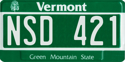 VT license plate NSD421