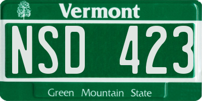 VT license plate NSD423
