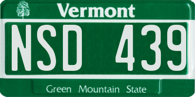 VT license plate NSD439
