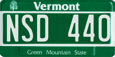 VT license plate NSD440