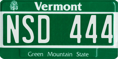 VT license plate NSD444