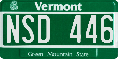 VT license plate NSD446