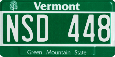VT license plate NSD448