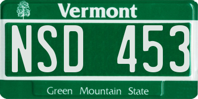 VT license plate NSD453
