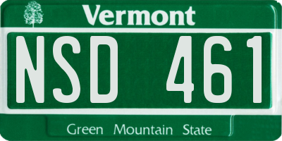 VT license plate NSD461