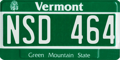 VT license plate NSD464