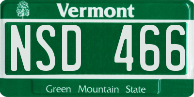 VT license plate NSD466