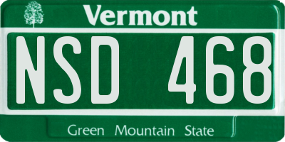 VT license plate NSD468