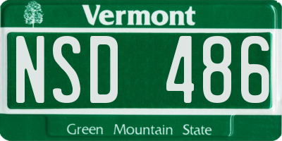 VT license plate NSD486