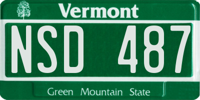 VT license plate NSD487