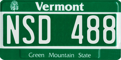 VT license plate NSD488
