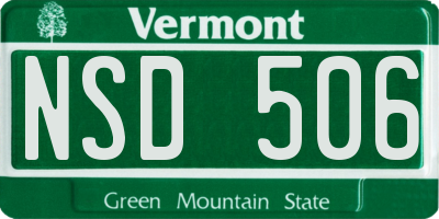 VT license plate NSD506
