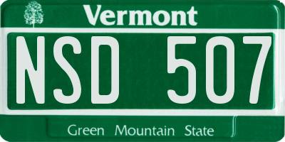 VT license plate NSD507