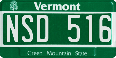 VT license plate NSD516