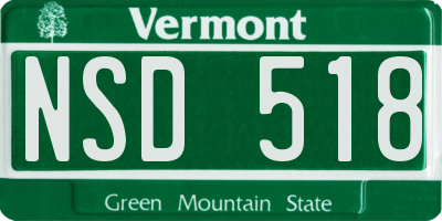 VT license plate NSD518