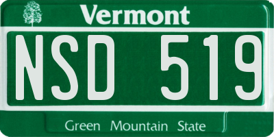VT license plate NSD519
