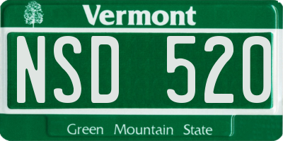 VT license plate NSD520