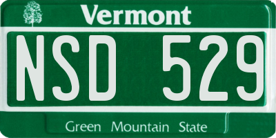 VT license plate NSD529