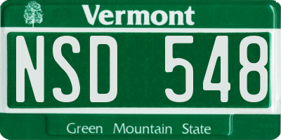 VT license plate NSD548