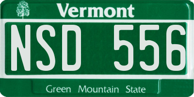 VT license plate NSD556