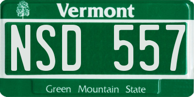 VT license plate NSD557
