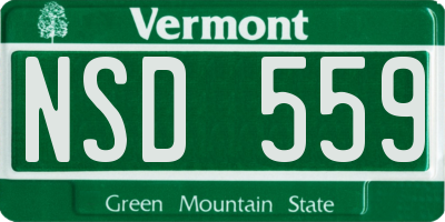 VT license plate NSD559